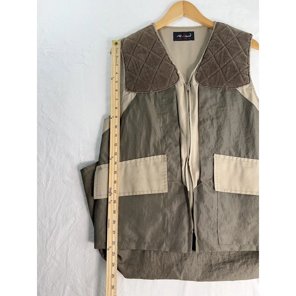 VINTAGE RedHead Vest Mens XL Olive Khaki Hunting Shooting Game Bag Zip‎ Bird 90s